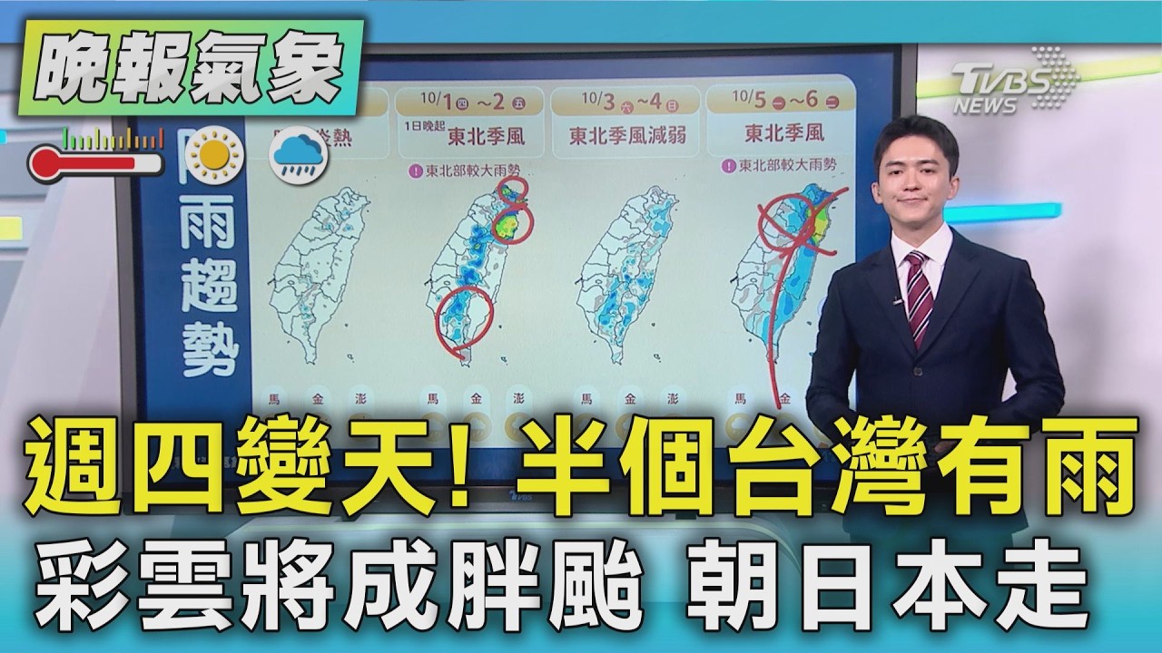 天氣/好天氣剩明天! 週四半個台灣有雨「北宜最劇」｜TVBS新聞 @TVBSNEWS01