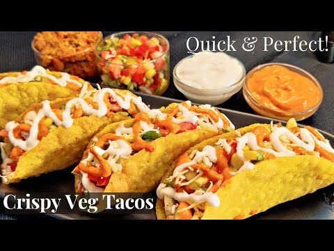 Veg Mexican Tacos | Taco Shells | Harissa sauce | Garlic Sauce | Veg Tacos Recipe | Mexican Tacos |