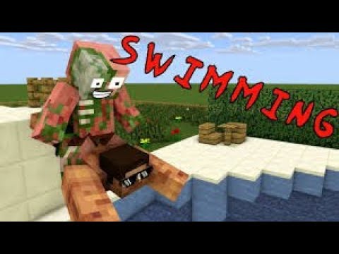 Monster School Swimming Challenge Minecraft Animation (Cefspan Minecraft)