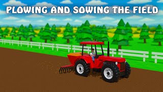 3D Tractor Animation for Kids 🚜 | Plowing & Sowing Crops | Farm Vehicles for Children