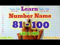 Number Name 81 To 100 81 100 With Spelling