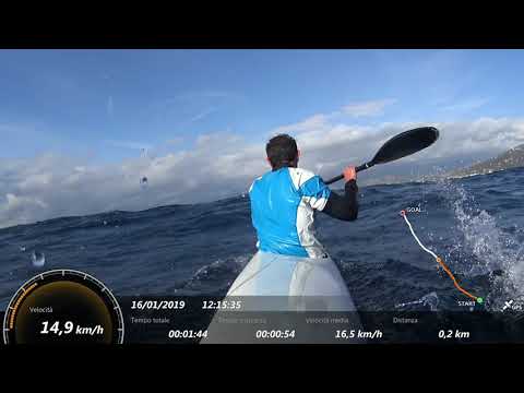 Surfskii testing WaveDesign's paddles  in downwind condition