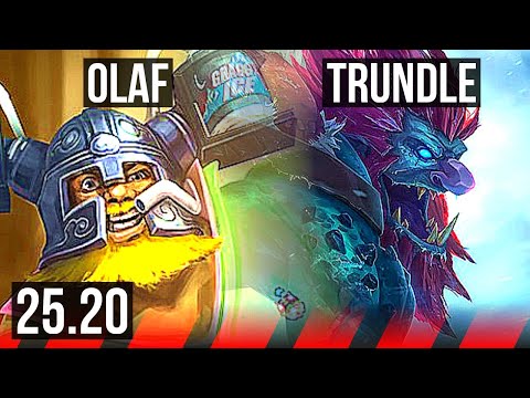 OLAF vs TRUNDLE (TOP) | 800+ games, Dominating | KR Master | 25.20