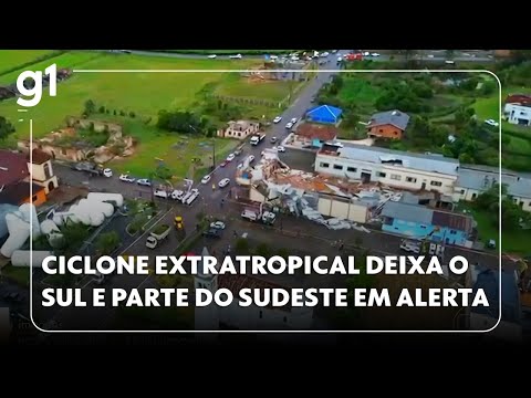 Jornal Hoje: ciclone extratropical deixa o Sul e parte do Sudeste em alerta