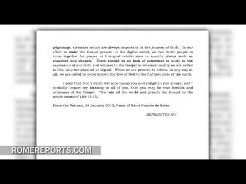 Benedict XVI's message for World Communications Day