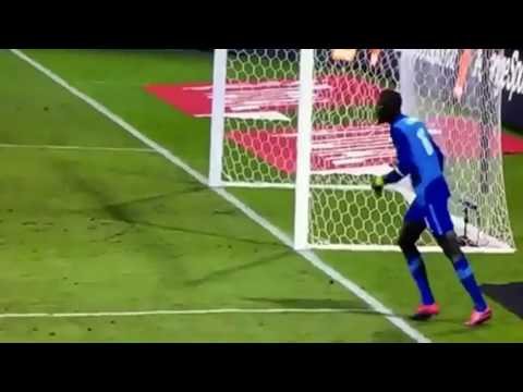 Senegal goalkeeper kicks himself Fail