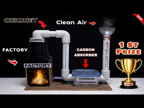 Unbelievable Science Project! 🏆 Carbon Purification Model for Factories 🌍 | Clean Air Experiment