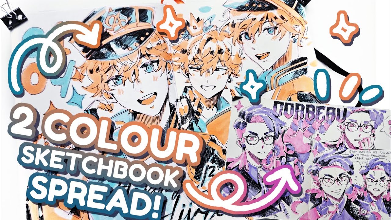 2 COLOUR SKETCHBOOK SPREADS! Sketch With me!✨