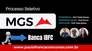 Processo Seletivo MGS 2023: Questões IBFC - Informática, Raciocínio Lógico e Português