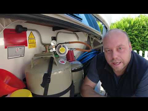 What is the purpose of a pressure gauge on the gas system of a caravan?