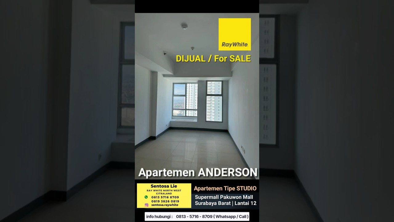 Cheap For Sale Anderson Apartment Pakuwon Mall Studio Type - 12th Floor - Best View - Unfurnished Condition