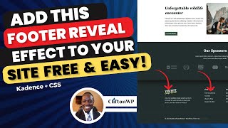 Super Easy! How to add Footer Reveal on Scroll Effect in Kadence Theme in less than 12 lines of CSS