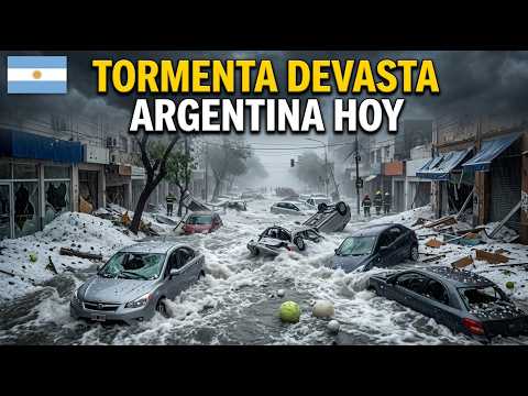 FUERTE TORMENTA GOLPEA CORDOBA! GRANIZO GIGANTE DEVASTA LAS CALLES DE ARGENTINA.