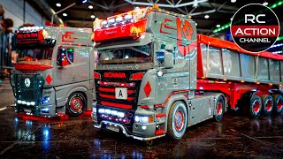 AMAZING RC SHOW TRUCKS & RC TRUCK COLLECTION !! SCANIA MAN BENZ VOLVO !! @MODELL HOBBY SPIEL LEIPZIG