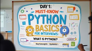 Download the video "🎓 Day 1: Must-Know Python Basics for Interviews What is Python? | Key Concepts - KodedByKshitiz"