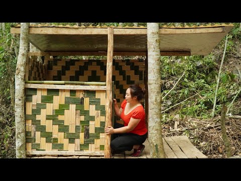 How to build a bathroom with bamboo Handmade wall weaving with bamboo