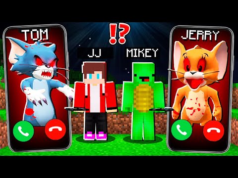 Creepy 3am Tom and Jerry CALLING JJ and Mikey in Minecraft