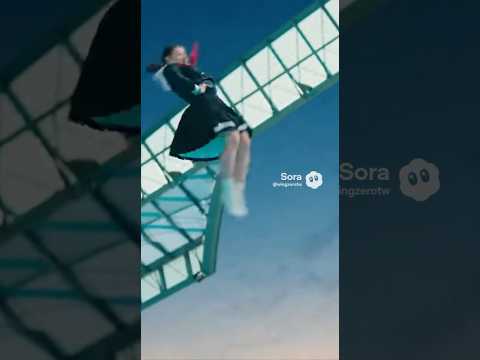 制服を着た日本の女子高生が10m高飛び込み大会に参加する