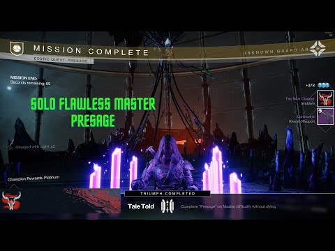 How to Solo Flawless Master Presage Exotic Quest (Hunter)