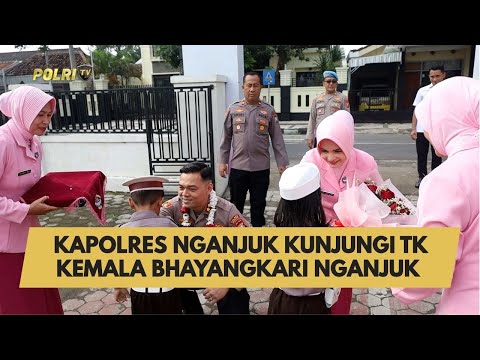 KAPOLRES NGANJUK KUNJUNGI TK KEMALA BHAYANGKARI NGANJUK