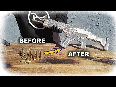 Casting LEGENDARY Golden SCAR from BULLET SHELLS (Aluminium Foil Ball Fortnite Scar Sequel)