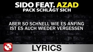 SIDO FEAT. AZAD - PACK SCHLÄGT SICH AGGROTV LYRICS KARAOKE (OFFICIAL VERSION)