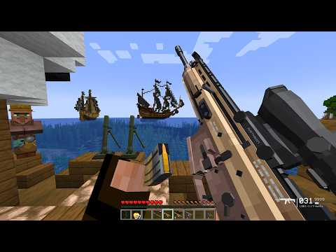 Fisherman Villager Begged Me to Destroy the Pirate Pillager Ship With Military Weapons! 🔥🚢