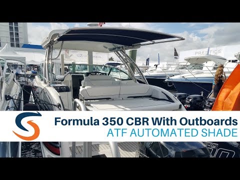 Formula 350 CBR w/Outboards Demo of SureShade Boat Shade