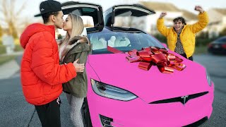 SURPRISING MY GIRLFRIEND WITH A NEW TESLA!