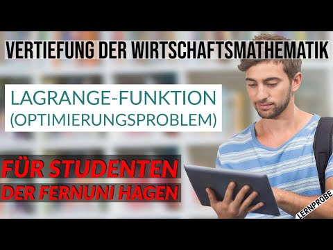 Vertiefung Wirtschaftsmathematik - Lösung Optimierungsproblem - Lagrange Funktion - Fernuni Hagen