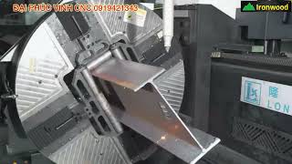 Máy Laser fiber Cnc cắt thép hình sắt I tải nặng ironwood nạp phôi tự động