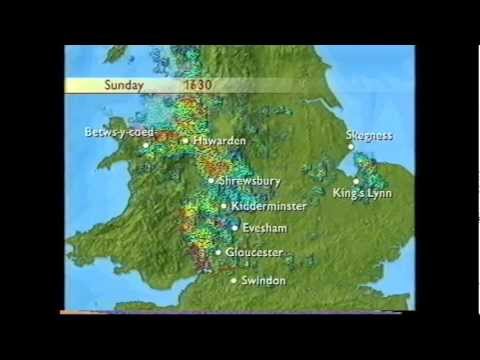 BBC Weather 1st August 1999: Hot and a thundery breakdown
