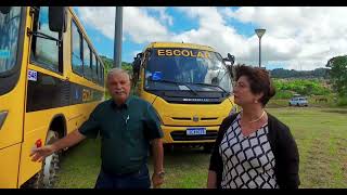 Cinco ônibus novos reforçam a estrutura do transporte escolar de Irati
