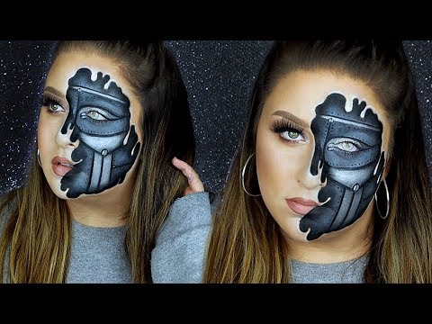 Half Human Half Robot Makeup Tutorial | 31 Days of Halloween Video