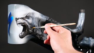 Can You Paint a Wolf on a Mountain Bike? Watch The Transformation happen!