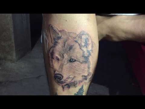 wolf tattoo timelapse | 20Gang Tattoo by Aaron Naig
