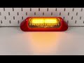 LED svetlo nástenné - biele s oranžovým výstražným svetlom 48W / 10-30V / ECE R65 / červené (236x80x37mm) - Video Youtube