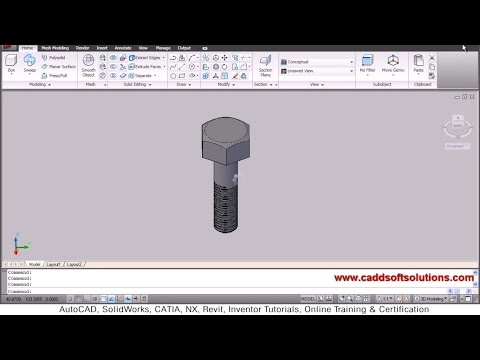 AutoCAD Nut Bolt Drawing Tutorial