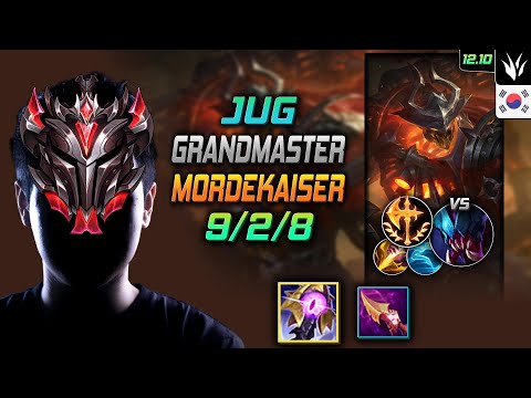 천상계 정글 모데카이저 균열 정복자 - GrandMaster Mordekaiser Jungle vs Rek'Sai - 롤 KR 12.10