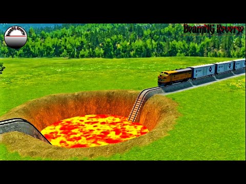 Trains vs Giant Crater Crashes Reverse #1 - BeamNG Drive
