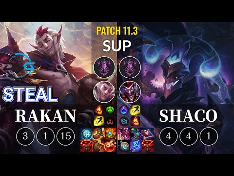 DFM Steal Rakan vs Shaco Sup - KR Patch 11.3