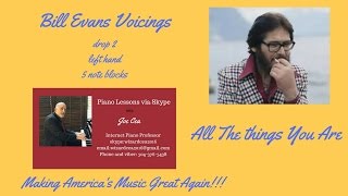 How to play piano like Bill Evans- block chords, drop 2 and left hand voicings