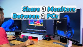 How to Share Three Monitors Between Two Computers? (iDock D23)