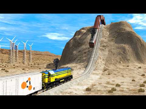 Trains vs Hill Climb #5 and Cars vs Rails - BeamNG.Drive