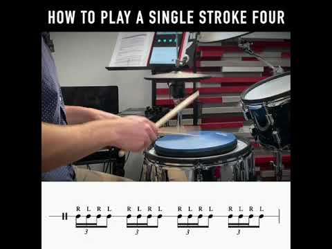 How to Play a Single Stroke Four on Drums #vicfirth #music #drums #rudiment #drumming