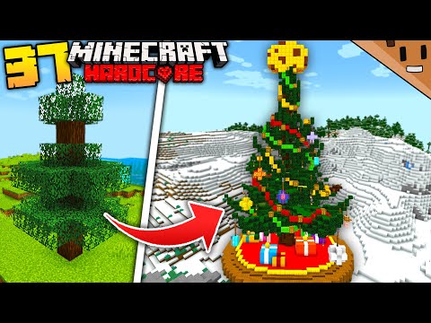 aCookieGod - I Built a HUGE CHRISTMAS TREE in Minecraft Hardcore! (#37)