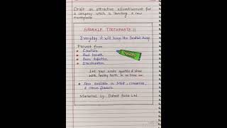Advertisement writing on toothpaste l Advertisement writing format class 11 l 12