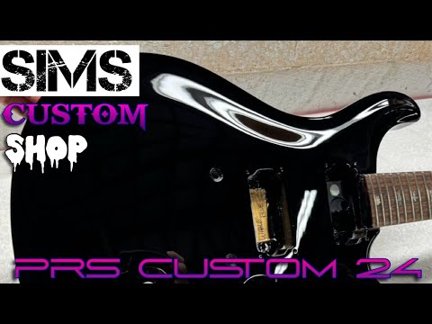 PRS Custom 24 guitar refinish - Jet black by Sims Custom Shop