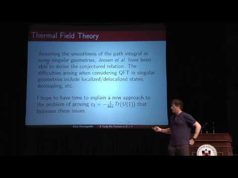 Zohar Komargodski - A Cardy like formula in four dimensions