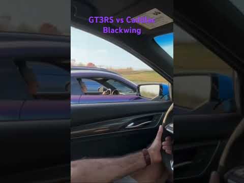 GT3RS vs Cadillac CT5-V Blackwing 😎 #viral #race #cadillac #porsche #gt3rs #v8 #blackwing #explore